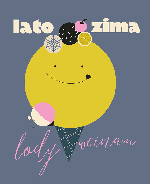 plakaty Plakat  lato zima lody wcinam    30cmx40cm