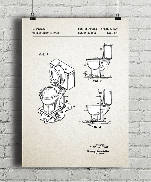plakaty Plakat Toaleta - grafika z patentem