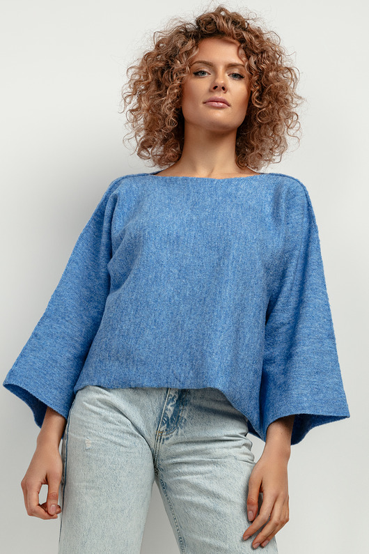 swetry damskie  Luźny sweter z szerokim rękawem, T418, one size