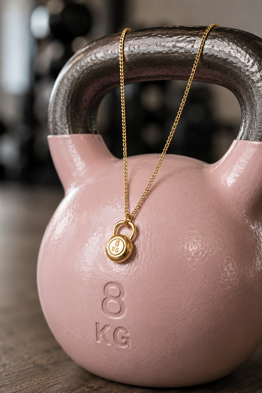 złote naszyjniki KETTLEBELL- srebro, złoto, różowe złoto