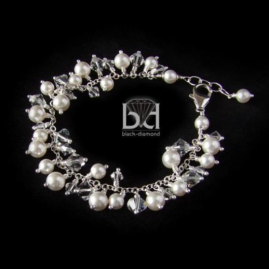 Gronkowa bransoletka kryształ Swarovski  Black Diamond