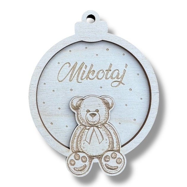 ozdoby choinkowe Bombka z Imieniem Miś