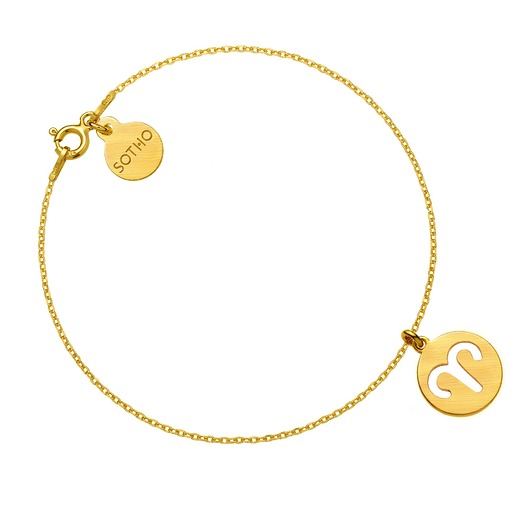 bransoletki srebrne Złota matowa bransoletka z zodiakiem Barana