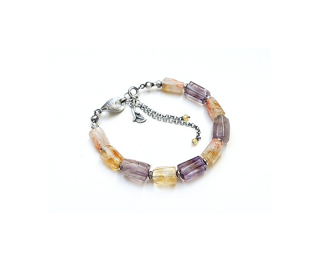 bransoletki wire wrapping Ametrine vol. 5 - bransoletka  bransoletka