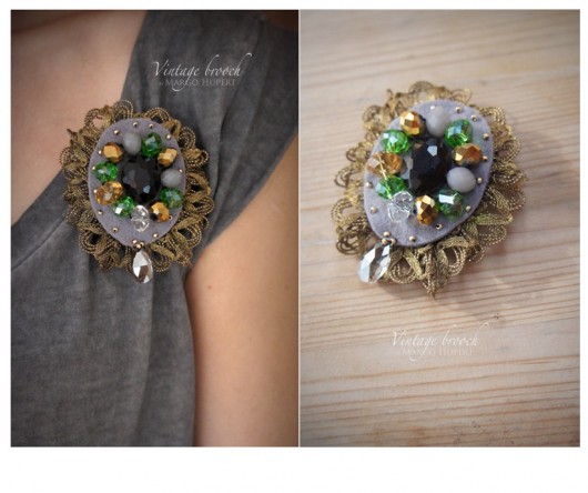 vintage brooch FlowerFelt Design