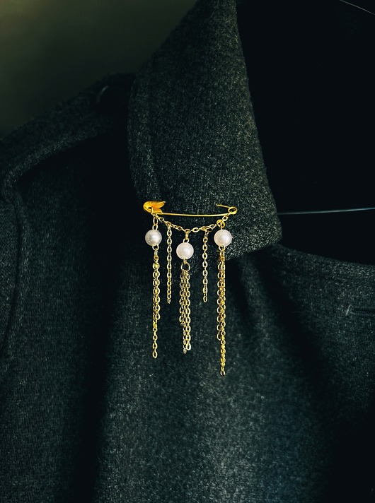 broszki Broszka na agrafce Golden Pearls No.2 Agrafka Studio