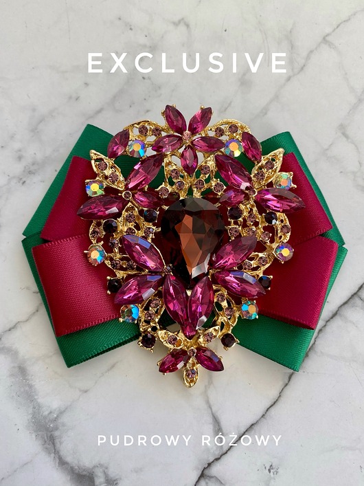 broszki Kolekcja  Exclusive  Brosza z ozdobą w kolorze wina      NEW