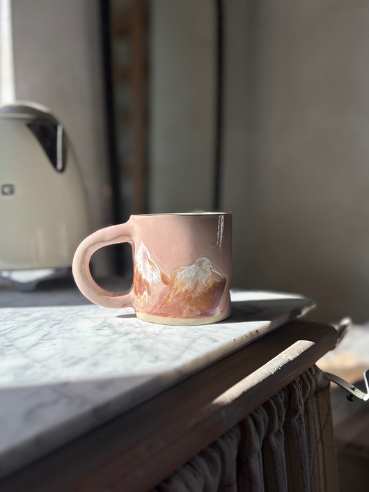 kubki i filiżanki Duży Ceramiczny Kubek Handmade 420 ml z Motywem Górskim Podhale