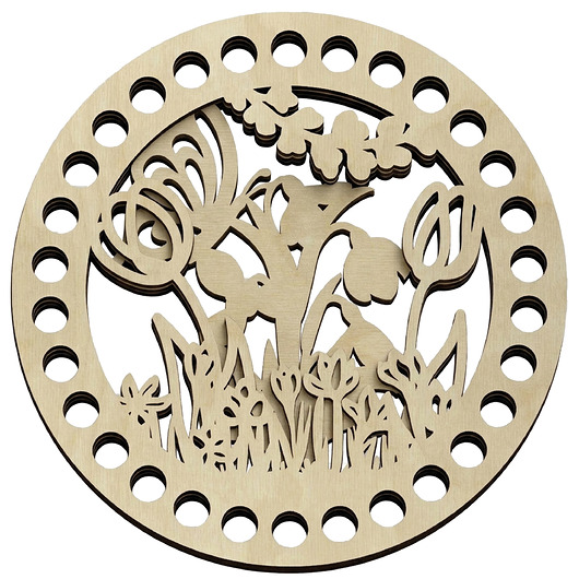 makramy Drewniana Podstaw Baza Spód ze Sklejki 15cm Ażur do Szydełkowania Makramy