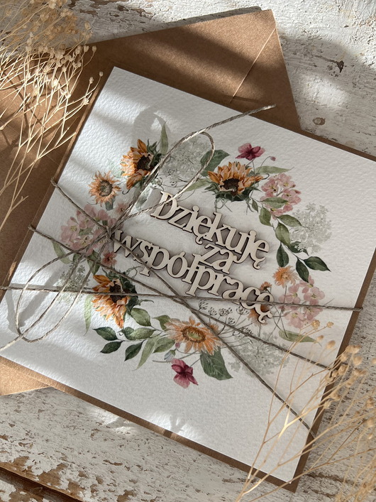 kartki scrapbooking Kartka na pożegnanie współpracownika dziękuję za współpracę