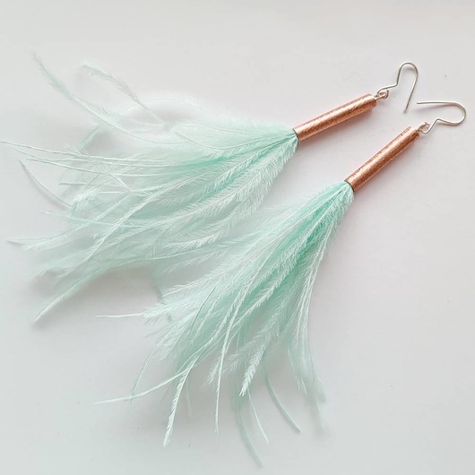 kolczyki z piórami PIÓRKO kolczyki