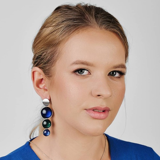 kolczyki szklane Dwukolorowe kolczyki o perłowym blasku Meyra e6/m28