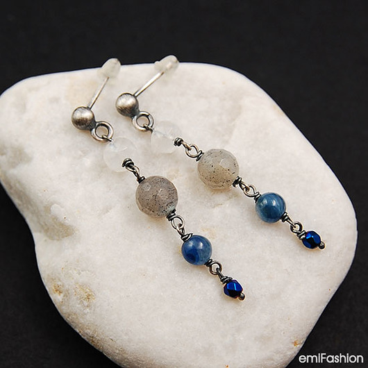 Labradoryt, Kamień księżycowy, Kyanit i Hematyt MAREMI Jewelry
