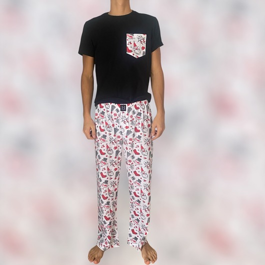 moda - inne Świąteczne spodnie męskie do spania piżama