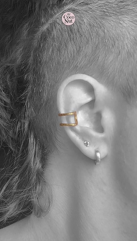 nausznice Nausznica DUBL złocona na środek ucha