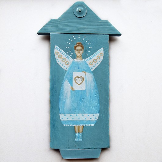 obrazy Anioł, obraz ręcznie malowany na drewnie/desce