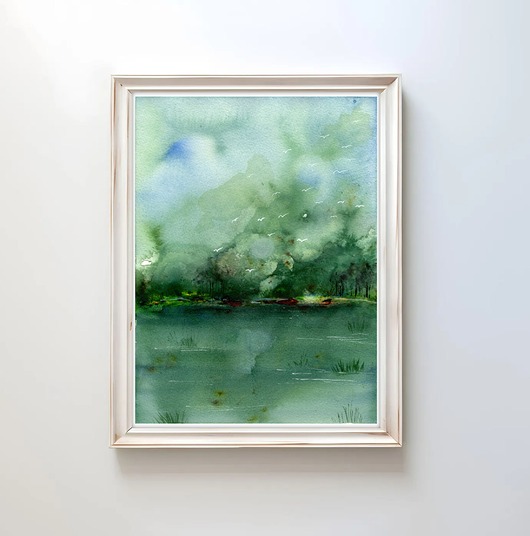 obrazy Oryginalna akwarela. Pejzaż A4