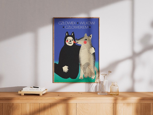 plakaty Plakat "Człowiek wilkowi człowiekiem"