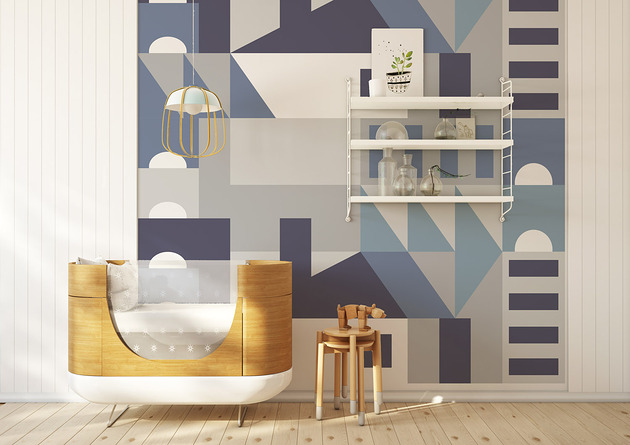 naklejki ścienne do pokoju dziecka Mural dla dzieci Geometry