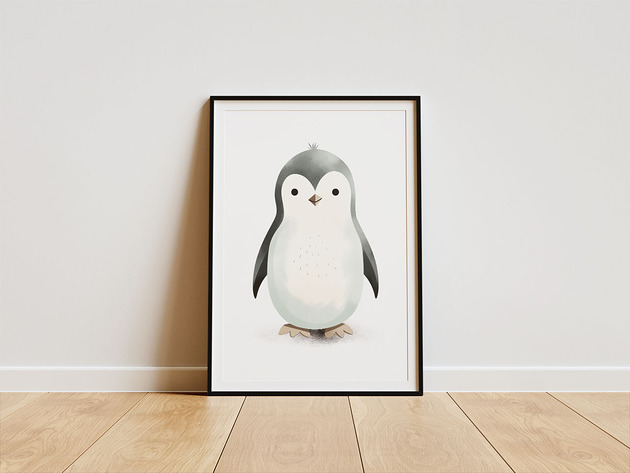 obrazy i plakaty do pokoju dziecięcego Plakat - Pingwinek