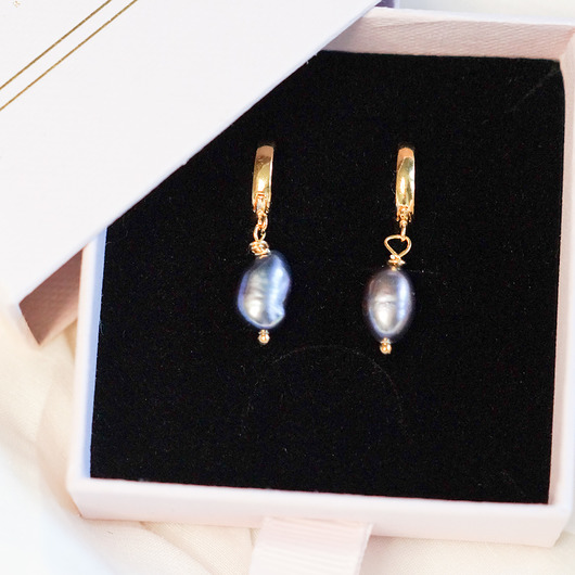 kolczyki pozłacane Kolczyki pozłacane Pearl Drop Dark