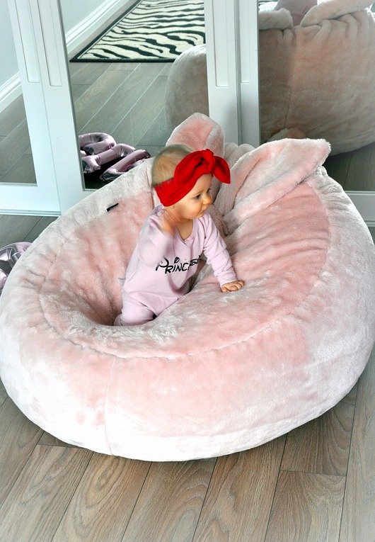 pufa dla dziecka Pufa dla dzieci Furry Bunny