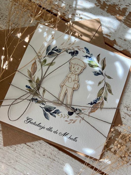 kartki scrapbooking Ręcznie robiona kartka gratulacje z okazji uzyskania absolutorium