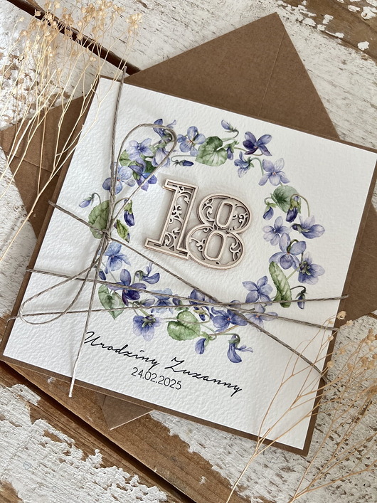 kartki scrapbooking Ręcznie robiona kartka na 18 urodziny, osiemnastka - pomysł na prezent życzen