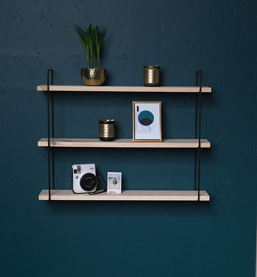 Industrialny regał loft - drewno i stal skandi design