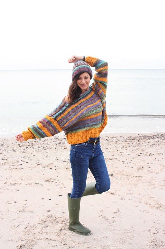 swetry damskie  Sweter handmade   z wełną moher