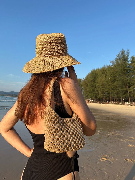 torby na ramię Torebka bagietka makrama boho