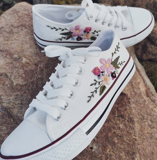 trampki damskie Trampki haftowane