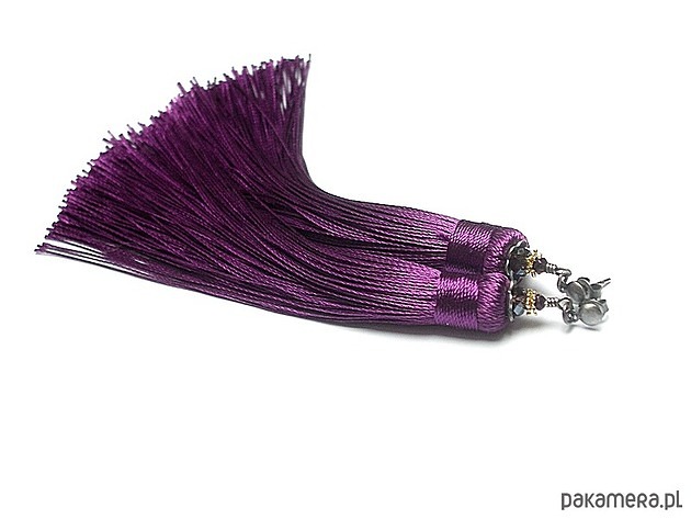kolczyki wire wrapping MAXI  BOHO /bakłażan vol. 2/  - kolczyki