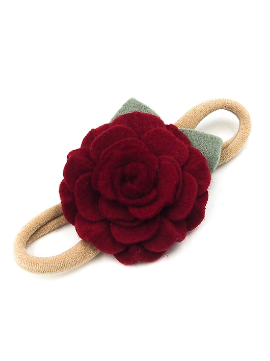 ozdoby do włosów dla dzieci Opaska do włosów z kwiatkiem Camelia dark red