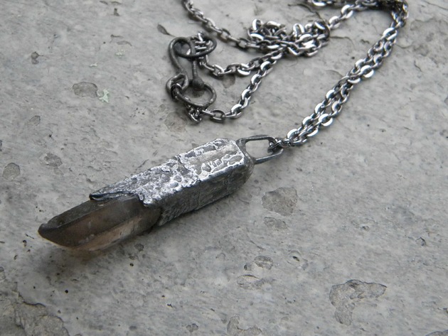 biżuteria męska Kloc z kwarcem dymnym - naszyjnik