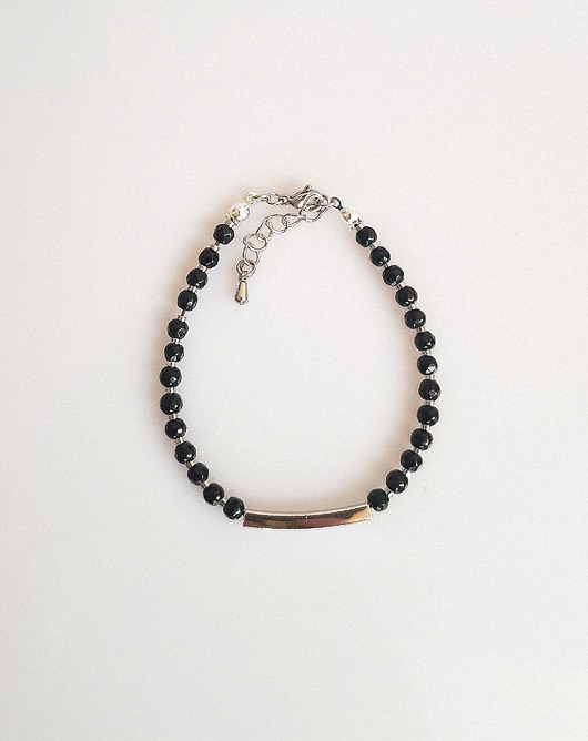 bransoletki z kamieni naturalnych Bransoletka Not Only Black v silver