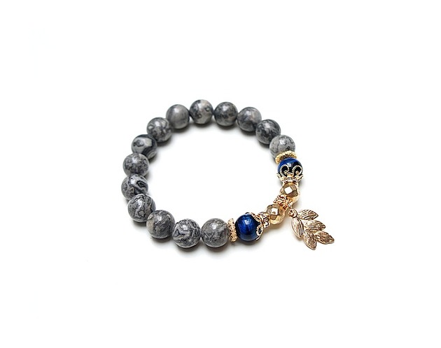 bransoletki z kamieni naturalnych Jasper and dark blue /glamour/ -  bransoletka