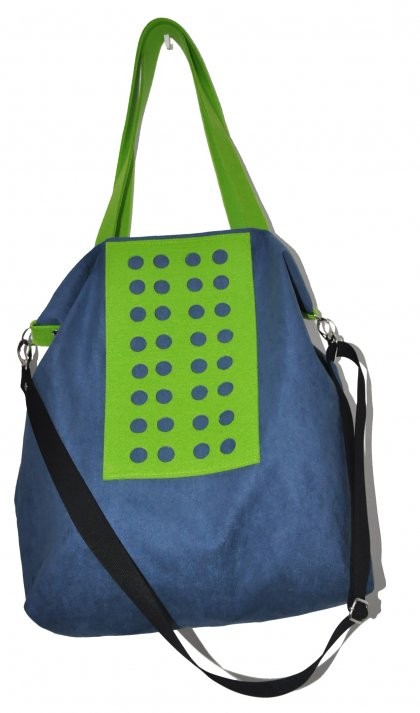 Torba hobo XXL - kobalt, limonka PRACOWNIA 166