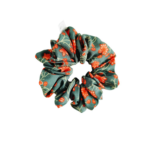 gumki do włosów Scrunchie do włosów, gumka do włosów z wiskozy Zielona jesień MAXI