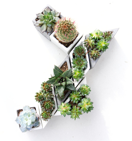 doniczki Zestaw 6 doniczek z betonu architektonicznego