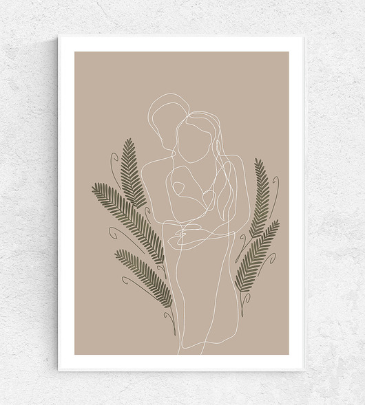 grafiki i ilustracje Miłosny plakat "Uściski"