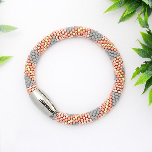  Bransoletka Koralikowa "Pearl Grey" Ilovehandmade