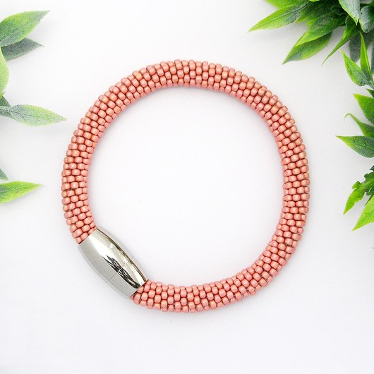  Bransoletka Koralikowa "Powder Rose" Ilovehandmade