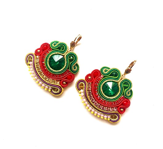 kolczyki soutache Sutaszowe kolczyki LA PALMA
