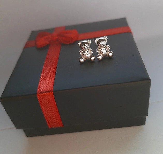 kolczyki srebrne Malutkie misie sztyfty