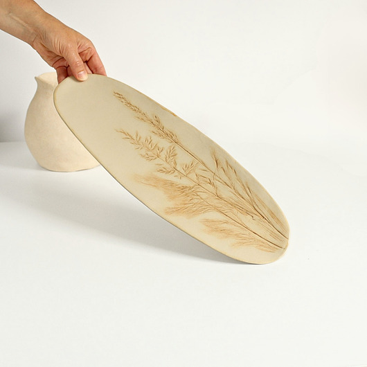 patery i talerze Ceramiczna patera trawy