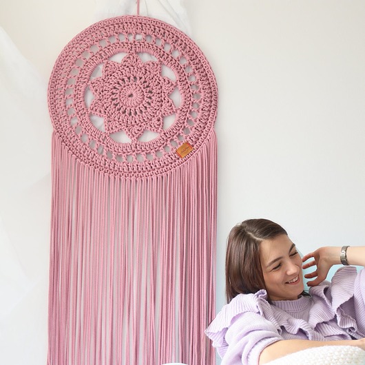 łapacze snów Nowoczesny Mandala Chunky Łapacz snów różowy KOLORY