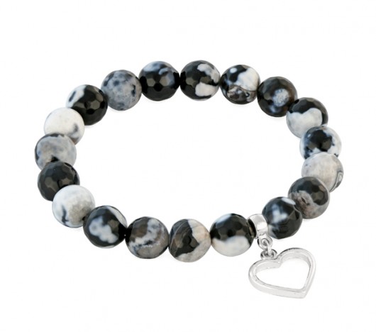 Black & white agate with heart. Lavoga