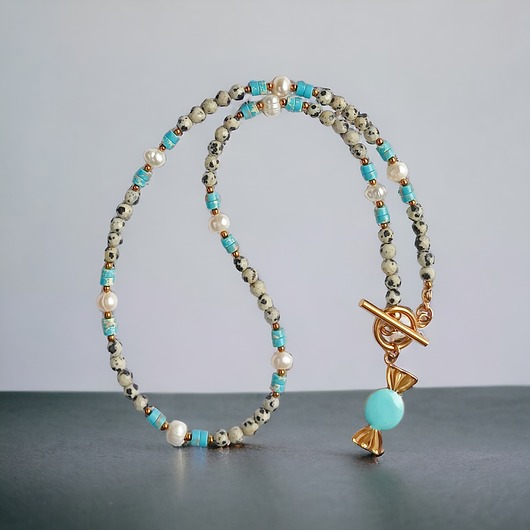 chokery NASZYJNIK candy : jaspis dalmatyński.perły.jaspis cesarski