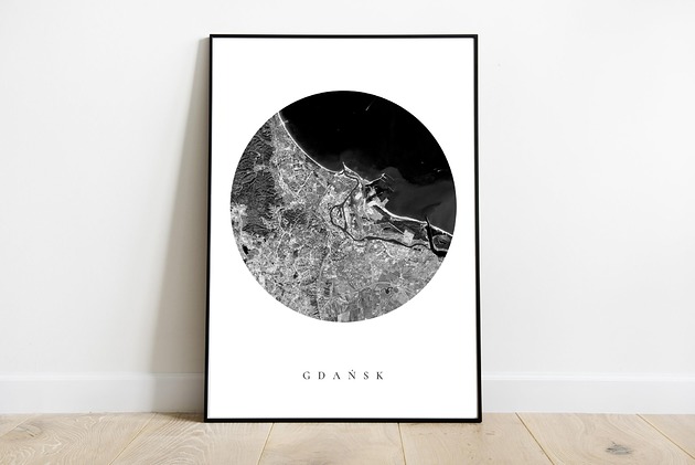 Plakat Gdańsk maps by P